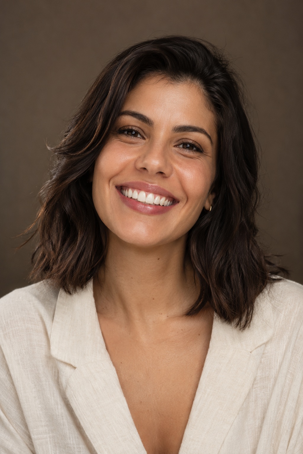 Retrato ilustrativo de uma mulher sorrindo